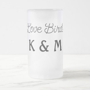 eenvoudige minimale voeg uw naam tekst liefde voge matglas bierpul