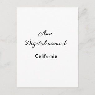 Eenvoudige minimale voeg uw naam tekst plaats cali briefkaart