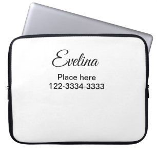 Eenvoudige minimale voeg uw naam tekst plaats stad laptop sleeve