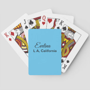 Eenvoudige minimale voeg uw naam tekst plaats stad pokerkaarten
