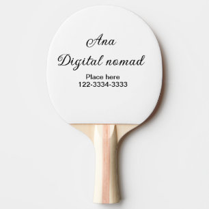 Eenvoudige minimale voeg uw naam tekst plaats stad tafeltennisbatje