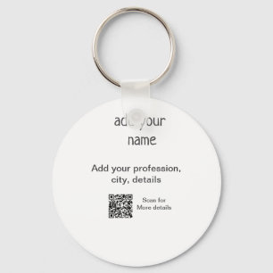 Eenvoudige minimale voeg uw tekst naam QR titel Sleutelhanger