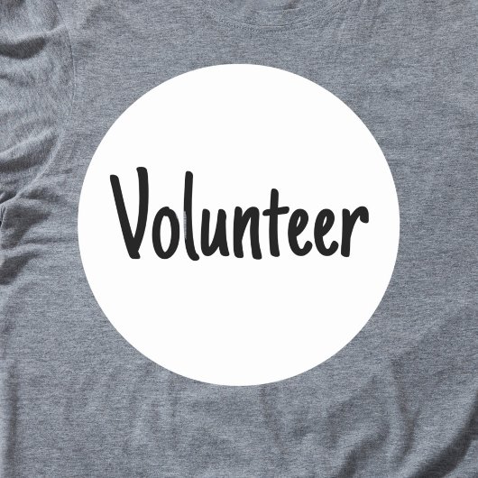 Eenvoudige minimale vrijwilliger ronde sticker