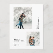 Eenvoudige minimale vrolijke kerst multi foto feestdagenkaart (Voorkant)