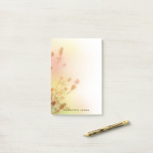 Eenvoudige minimale Waterverf Bloemen Post-it® Notes (Op bureau)