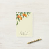 Eenvoudige minimale Waterverf van citrus en groen Post-it® Notes (Op bureau)