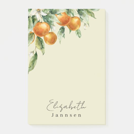 Eenvoudige minimale Waterverf van citrus en groen Post-it® Notes (Voorkant)