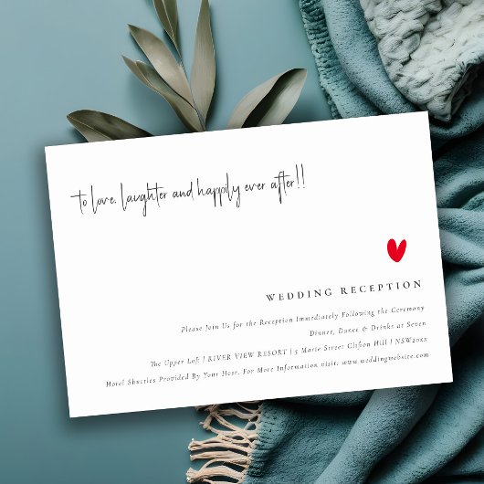 Eenvoudige minimale weergave van het rode-hardehan informatiekaartje