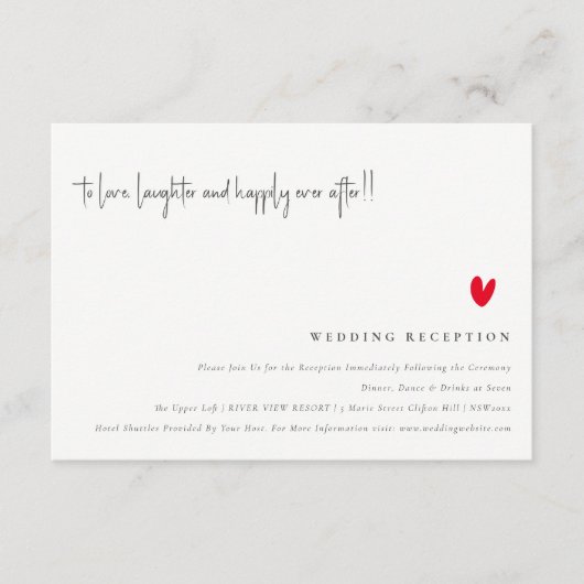 Eenvoudige minimale weergave van het rode-hardehan informatiekaartje (Voorkant)