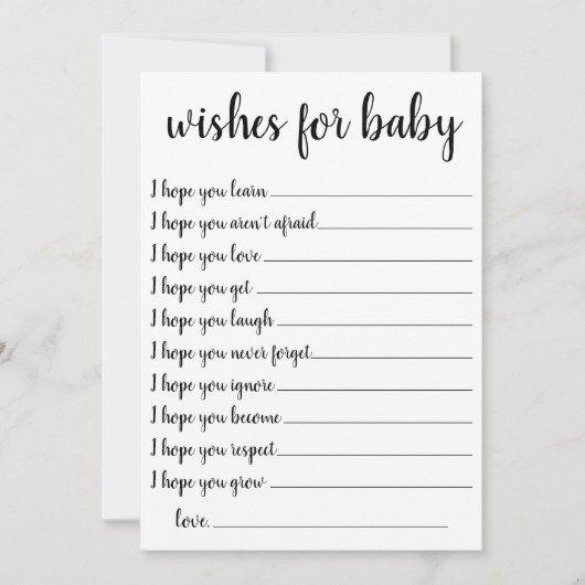 Eenvoudige minimale wensen | Moderne Keepsake Kaar Kaart (Voorkant)