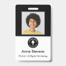 Eenvoudige minimale werknemer badge QR en barcode