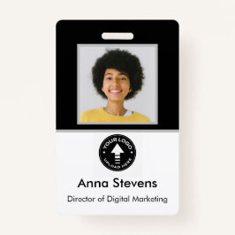 Eenvoudige minimale werknemer badge QR en barcode