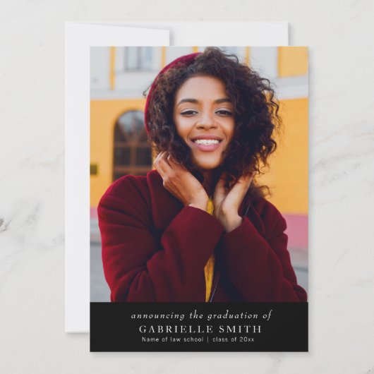 Eenvoudige minimale wet school afstuderen partij kaart (Achterkant)