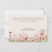 Eenvoudige minimale Wildflower Creamy Dank u Kaart (Achterkant)