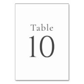 Eenvoudige minimale witte bruiloft tafel nummers kaart (Voorkant)