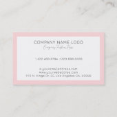 Eenvoudige minimale witte en roze rand Busi Visitekaartje (Achterkant)