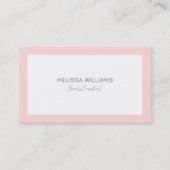 Eenvoudige minimale witte en roze rand Busi Visitekaartje (Voorkant)