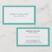 Eenvoudige minimale witte en Turkse grens Visitekaartje (Voorkant / Achterkant)