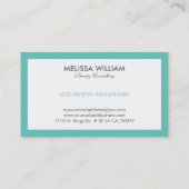 Eenvoudige minimale witte en Turkse grens Visitekaartje (Achterkant)