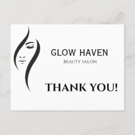 Eenvoudige minimale witte en zwarte schoonheidssal briefkaart