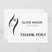 Eenvoudige minimale witte en zwarte schoonheidssal briefkaart (Voorkant / Achterkant)