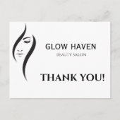 Eenvoudige minimale witte en zwarte schoonheidssal briefkaart (Voorkant)