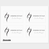 Eenvoudige minimale witte en zwarte schoonheidssal rechthoekige sticker (Vel)