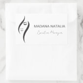 Eenvoudige minimale witte en zwarte schoonheidssal rechthoekige sticker (Tas)