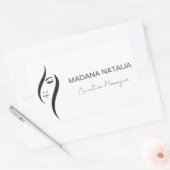 Eenvoudige minimale witte en zwarte schoonheidssal rechthoekige sticker (Envelop)