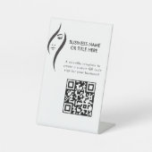 Eenvoudige minimale witte en zwarte schoonheidssal reclamebord met voetstuk (Voorkant)