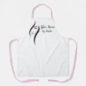 Eenvoudige minimale witte en zwarte schoonheidssal schort (Voorkant)