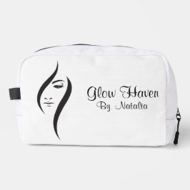 Eenvoudige minimale witte en zwarte schoonheidssal toilettasje