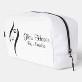 Eenvoudige minimale witte en zwarte schoonheidssal toilettasje (Rechterhoek)