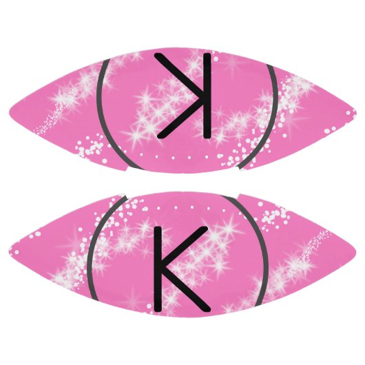 eenvoudige minimale witte monogram roze glitter wa american football (Panelen)