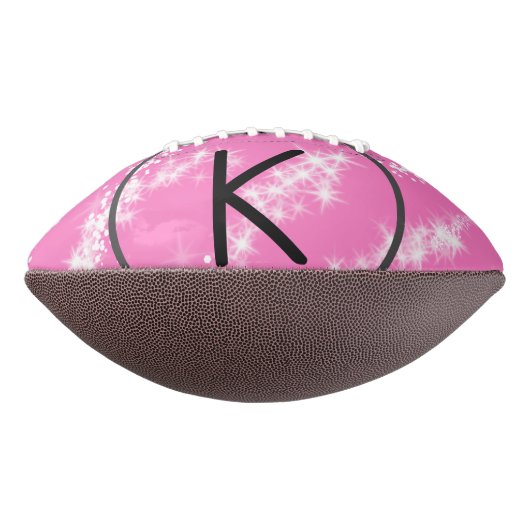 eenvoudige minimale witte monogram roze glitter wa american football (Gedraaid 90)