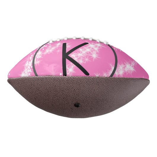 eenvoudige minimale witte monogram roze glitter wa american football (Gedraaid 270)