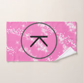 eenvoudige minimale witte monogram roze glitter wa bad handdoek (Handdoek)