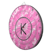 eenvoudige minimale witte monogram roze glitter wa dartbord (Voorkant Rechts)