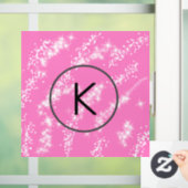 eenvoudige minimale witte monogram roze glitter wa raamsticker (Huis)
