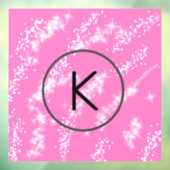 eenvoudige minimale witte monogram roze glitter wa raamsticker (Vel 3)
