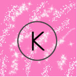 eenvoudige minimale witte monogram roze glitter wa staand fotobeeldje<br><div class="desc">ontwerp</div>