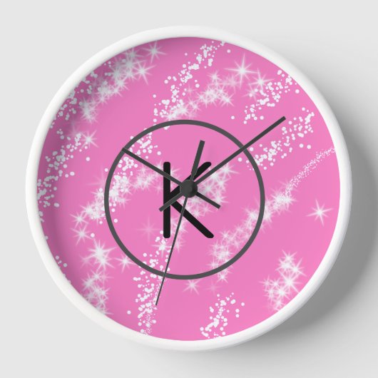 eenvoudige minimale witte monogram roze glitters w (Voorkant)