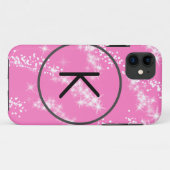 eenvoudige minimale witte monogram roze glitters w Case-Mate iPhone case (Achterkant (horizontaal))