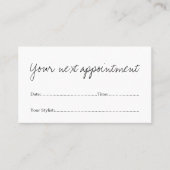 Eenvoudige, minimale witte, mooie zalon-Benoemings Afsprakenkaartje (Voorkant)