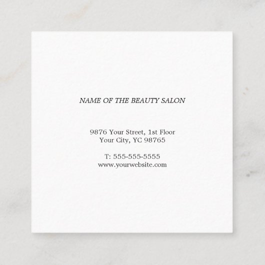 Eenvoudige, minimale witte, mooie zalon-Benoemings Afsprakenkaartje (Achterkant)