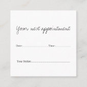Eenvoudige, minimale witte, mooie zalon-Benoemings Afsprakenkaartje (Voorkant)