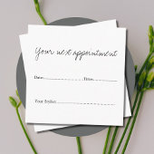 Eenvoudige, minimale witte, mooie zalon-Benoemings Afsprakenkaartje