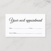 Eenvoudige, minimale witte, mooie zalon-Benoemings Afsprakenkaartje (Voorkant)