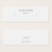 Eenvoudige minimale witte oorbel display kaart (Voorkant /achterkant)