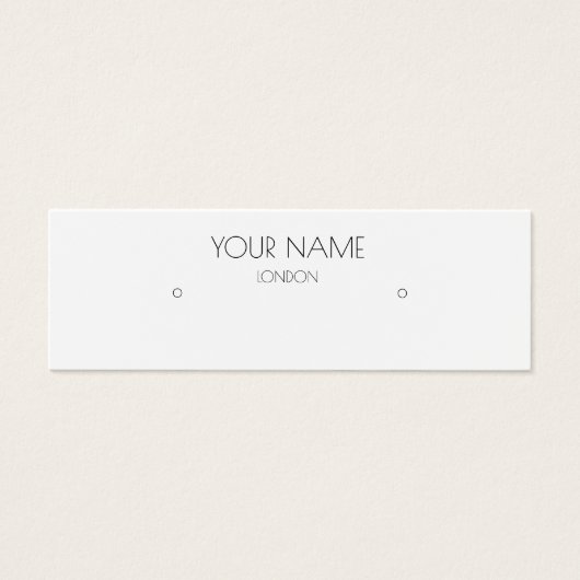 Eenvoudige minimale witte oorbel display kaart (Voorkant)